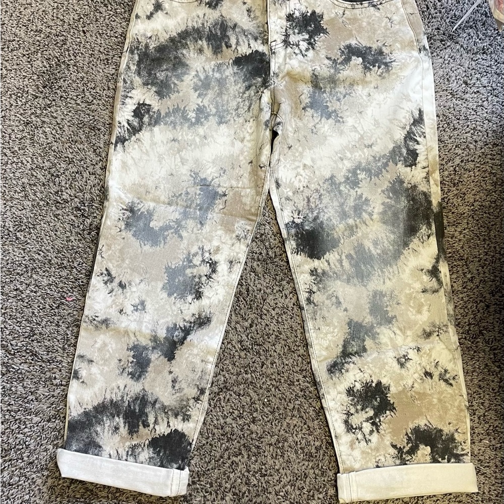LOGO by Lori Goldstein tie dye boyfriend jeans size 10